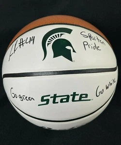 Gabe Brown Signed & Triple Inscribed Michigan State Spartans Basketball - Picture 1 of 5