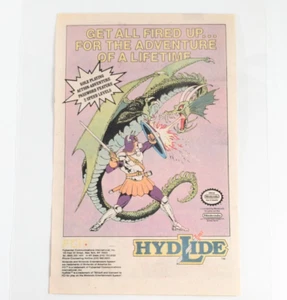 1980s Hydlide RPG Nintendo Ad - Classic NES Adventure Decor Wall Display - Picture 1 of 6