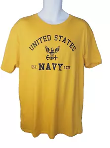 T-shirt militare grafica uomo XL United States U.S. Navy maglietta gialla - Foto 1 di 11