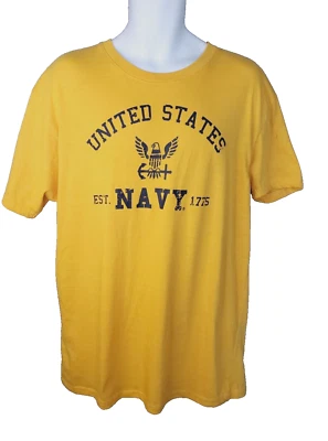 Camiseta amarela masculina gráfica GG da Marinha dos Estados Unidos - Imagem 1 de 4