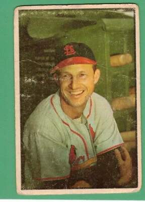 1953 BOWMAN ЦВЕТ STAN MUSIAL #32 БЕДНЫЙ - СПРАВЕДЛИВОЕ СОСТОЯНИЕ КАРДИНАЛОВ HOF  - Изображение 1 из 2