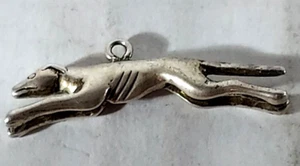 Ciondolo Vintage Argento Sterling CANE LEVRIERO #15 Per Bracciale Ciondolo, 3,76g - Foto 1 di 2