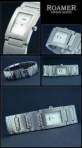  rechteckige Roamer Damenuhr "Dreamline IV", Edelstahl, weiss, sportlich - Bild 1 von 1