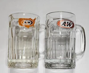 A&W Root Beer 2er Set Vintage schwere Glaskrüge für Root Beer Floats Smoothies - Bild 1 von 8