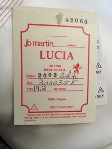 White Velvet Fabric by JB Martin Luxor Sewing Drapes Crafts 19.2 yards   - Picture 1 of 3