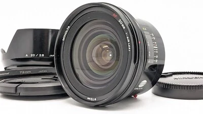 [N MINT+ w/ Hood] Minolta AF 20mm f/2.8 Wide Angle Lens + Caps Filter from Japan - Image 1 of 4