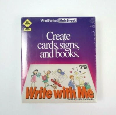 VTG 1994 WordPerfect Main Street Write with Me Creativity and Publishing SEALED - Image 1 of 4
