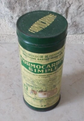 Ancienne Boite métal FORMOCARBINE SIMPLE Vert Médicament Pharmacie vintage - Photo 1/4