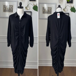 NWT torrid Torrid Black Studio Knit Shirred Button Front Shirtdress $70 3 3X - Picture 1 of 8