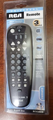 RCA Universal TV Remote 3 Device (TV, DVD/VCR, & Cable) RCU300W - New in Case - Image 1 of 4