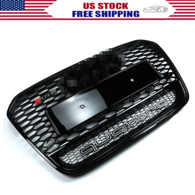 Rejilla delantera de malla de panal brillante Quattro para Audi A6/S6 C7 RS6 2012-2015 estilo Foto 1 de 4