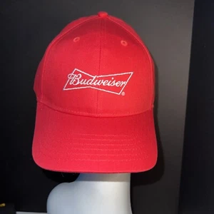 Budweiser Signature Bowtie Cap/Hat Red Canvas SnapBack NEW !! - Picture 1 of 5