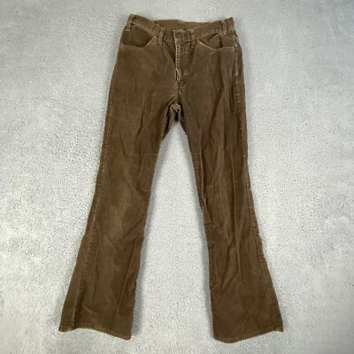 VINTAGE Levis Pants Mens 28x32 Brown Corduroy 646 Bootcut Flare Made In USA 70s - Image 1 of 4