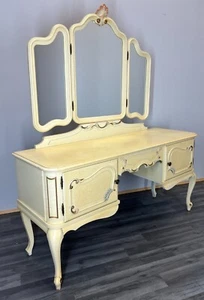 Amazing Shabby chic French Carved Dressing Table Louis XVI (LOT 2755) - Picture 1 of 14