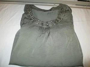 Womens olive green APT.9 blouse beaded plus size 3X shirt - Picture 1 of 3