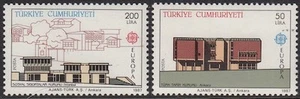 TURKEY Sc # 2379-80 CPL MNH EUROPA 1987, ARCHITECTURE - Picture 1 of 1