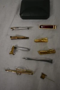 Collection of Tie Clips Vintage 1 is 9ct Gold on Silver - Bild 1 von 7