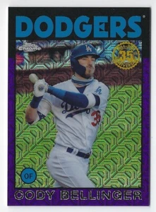 2021 Topps Series 1 #86BC-11 Cody Bellinger Silver Pack Chrome Purple #'d 25/75 - Picture 1 of 2