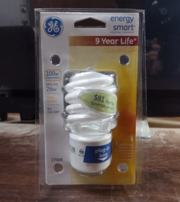 GE FLE26HT3/2GU24CD GU24 CFL BULB 26W 1750lumens 2700K NEW BOX OF 3 BULBS - Image 1 of 4