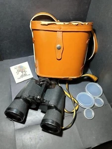 Binocolo Crown 10x50 coated optics con tappi e custodia in cuoio vintage - Imagen 1 de 10