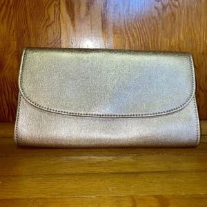 Nordstrom Halogen Silver/Gold Metallic Crossbody Chain Leather Clutch Purse - Picture 1 of 7