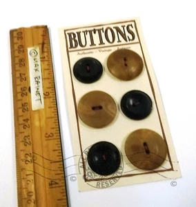 6 Early Plastic ?Bakelite? Buttons Mix 3/4-1" * VINTAGE *  *   *   *  OLD STOCK - Picture 1 of 11