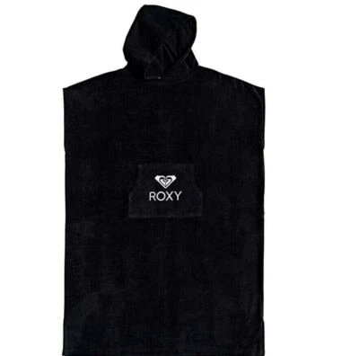 ROXY WOMENS PONCHO TOWEL.NEW STAY MAGICAL BLACK HOODED BEACH CHANGING ROBE W21 - Image 1 of 2