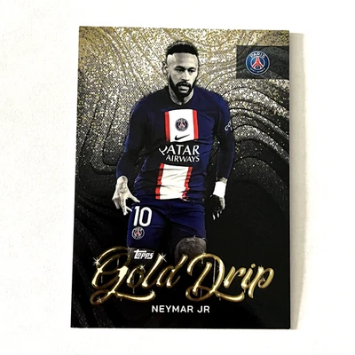 Neymar Jr 2022-23 Topps PSG Team Set Gold Drip #46 Paris Saint Germain - Image 1 of 2