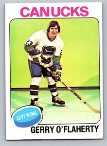 1975-76 Topps Hockey Set-Break #307 Gerry O'Flaherty Canucks *WSC* - Foto 1 di 2