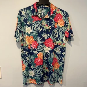 Proud 90 Golf Poloshirt Herren LG Blau Blumen Kurzarm Fun! - Bild 1 von 7