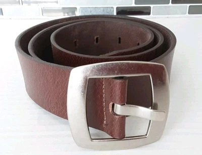 90s Calvin Klein Jeans Belt Men's M Brown Leather Belt 4548338R Classic Preppy - Image 1 of 4