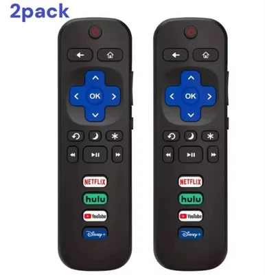 WORKED IN 2 Pack Replacement Remote FIT For ROKU TV TCL/Sanyo/Element/Haier/RCA/LG/Philips
