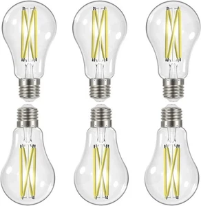 New Satco S12415 8 Watt LED A19 Dimmable Light Bulbs 3000K 120 Volt (24 pack) - Picture 1 of 3