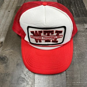 Vintage Westside Transport Inc  Snapback Trucker Cap Red White Hat - Picture 1 of 8