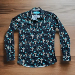 COWGIRL HARDWARE Western Rodeo Pearl Snap Button Up Shirt Cactus Floral Damen S - Bild 1 von 12