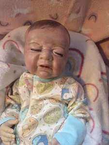 Hand-painted 17 In Reborn Baby, With Cloth Body - Picture 1 of 15