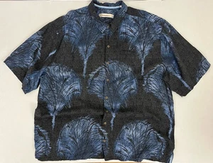 Tommy Bahama Men's 3XT 100% Silk Hawaiian Shirt Palm Tree Leaf - Picture 1 of 5