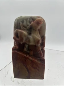 Vintage Natural Shoushan Stone Carving Horse Beck - Picture 1 of 8