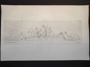 Frontone per il Real Palazzo di Copenhagen, Thorvaldsen, Garzoli, Stampa 1832 - Picture 1 of 5