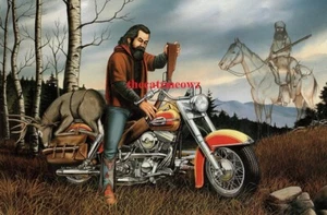 Mountain Man Easyriders Harley Davidson David Mann Art Poster Print - Picture 1 of 1