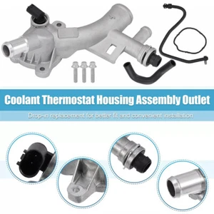 Aluminum Coolant Housing Water Outlet W/ Hose For Chevy Cruze Sonic Trax Buick - Foto 1 di 12