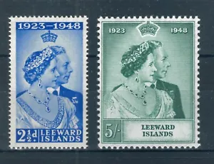 Leeward Islands 1949 Silver Wedding full set of stamps. MNH. Sg 117-118 - Picture 1 of 2