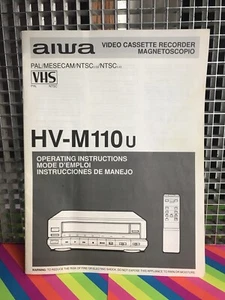 ORIGINAL AIWA HV-M110u Video Cassette Recorder Owners Manual VHS Player•VCR• - Picture 1 of 2