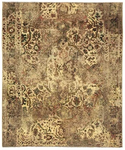 Vintage Relief Handgeknüpfter Perserteppich 227x191 cm-Orient,Rug,Carpet - Picture 1 of 15