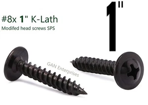 Modified Truss Head Self piercing Screws # 8 x 1" K-Lath Black (8000) - Picture 1 of 2