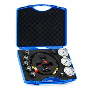 OMT Hydraulic Nitrogen Accumulator Charging Pressure Test Kit 3 Gauge 6 Adapters - Picture 1 of 6