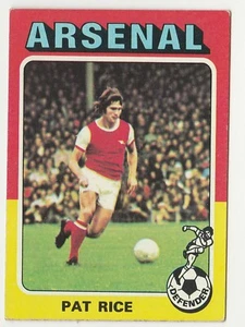 Topps Football rot & grau hinten 1975 #164 Arsenal - Pat Rice - sehr guter Zustand - Bild 1 von 2