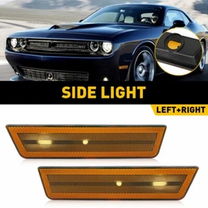 2PCS Front Amber Lens Side Marker Light Housing For 2008-2014 Dodge Challenger - Picture 1 of 10
