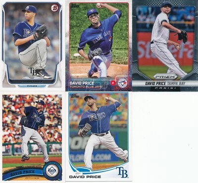 David Price lot of 5 different Tampa Bay Rays baseball cards - Image 1 of 2