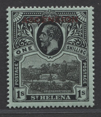 ASCENSION - 1922 OVPT. 1/- UM (MNH) SG.9 (REF.TL1) Cover